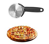 Roulette à Pizza,Pizza Cutter avec Poignée en Silicone Antidérapant - Lame Circulaire en Acier Inoxydable - Couvercle de Protection pour Découpe Pizza,Tarte,Pâte,Gâteau,Gaufres et Crêpes,Noir