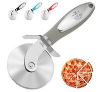 Roulette à pizza Zulay Kitchen Premium - Roulette à pizza en acier inoxydable durable - Trancheuse de pizza facile à nettoyer et à utiliser - Super tranchante avec poignée antidérapante - Roulette à