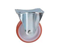 Roulette D100mm polyuréthane rouge platine fixe - - 504822O