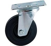 Roulette D125mm caoutchouc noir platine pivotante - AVL - 508833O Noir G