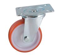 Roulette D160 mm polyuréthane rouge platine pivotante AVL 504835O