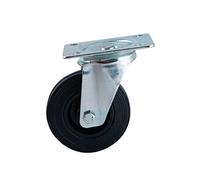 Roulette D160mm caoutchouc noir platine pivotante 508835O