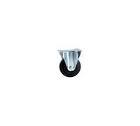 Roulette D200mm caoutchouc noir platine fixe - - 508826O