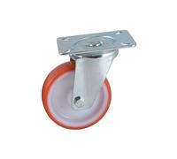Roulette D200mm polyuréthane rouge platine pivotante - - 504836O