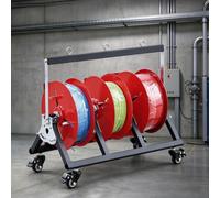 Roulette De Dévidage De Fil À Armature En Acier Inoxydable | Kit De Dévidoir À 1/2/3/4/5 Bobines, Roue De Dévidage Pour Rallonges Électriques Et Électriciens,3 reel,65x30x47cm