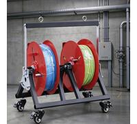 Roulette De Dévidage De Fil À Armature En Acier Inoxydable | Kit De Dévidoir À 1/2/3/4/5 Bobines, Roue De Dévidage Pour Rallonges Électriques Et Électriciens,2 reel,44x30x47cm