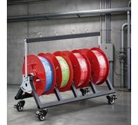 Roulette De Dévidage De Fil À Armature En Acier Inoxydable | Kit De Dévidoir À 1/2/3/4/5 Bobines, Roue De Dévidage Pour Rallonges Électriques Et Électriciens,4 reel,86x30x47cm