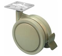 Roulette de meuble - bandage caoutchouc - 75 mm - avec frein - Jemedesign GUITEL