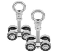 Roulette de Porte Coulissante à 4 Roues à Roulements | Écrous à Œil et Boulon, Soudure Renforcée, Compatible Portes Pliantes et Poches, Installation Facile
