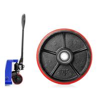 Roulette de transpalette en polyuréthane PU Pallit 200x50 mm - Roulette de direction avec roulement à billes, axe de 20 mm, roulette de rechange pour transpalette, fourmi, chariot à fourche | Ø 200 mm