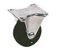 Roulette Drill en caoutchouc noir sur platine fixe-diamètre 75mm GUITEL