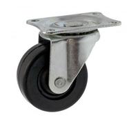 Roulette Drill en caoutchouc noir sur platine pivotante-diamètre 75mm GUITEL