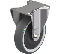 roulette fixe de 125 mm en acier inoxydable avec thermoplastique gris conducteur d'électricité