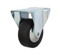 Roulette fixe platine sans frein D.65 galet caoutchouc noir charge 65kg - GUITEL HERVIEU - 700508