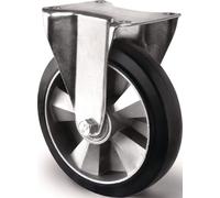 Roulette fixe pour charges lourdes - Roue de 200 mm, capacité de charge 500 kg, caoutchouc élastique, hauteur 245 mm