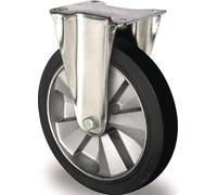 Roulette fixe pour charges lourdes - Roue de 250 mm, capacité de charge 500 kg, caoutchouc élastique, hauteur 295 mm