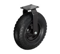 Roulette fixe Relaxdays, 3,50-4 charge max. 120 kg, caoutchouc, plaque acier, pneu gonflable, pour charges lourdes, noir