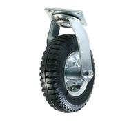 Roulette gonflable pivotante 220 mm EURO VANADIUM - Charge 120 kg - Acier et caoutchouc - Gris et noir - Diamètre 22 cm