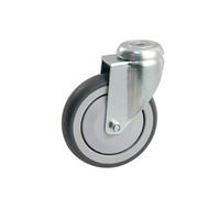 Roulette grise platine ronde 125mm pivotante - - 550883O
