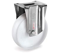 Roulette INOX fixe diamètre 150 mm roue polyamide blanc - 400 Kg