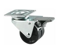 Roulette jumelée, bandage polyamide, sur platine, pivotante à blocage TENTE