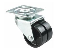 Roulette jumelée, bandage polyamide, sur platine, pivotante TENTE