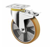 Roulette pivotante - à blocage - platine - charges lourdes - diamètre 160 mm - type 4687 TENTE