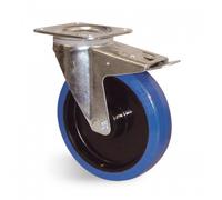 Roulette pivotante à blocage sur platine - charges moyennes - Port Roll - 160X48 mm GUITEL