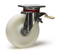 Roulette pivotante à frein diamètre 150 mm roue polyamide 6 blanc renforcée - 900 Kg