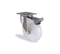 Roulette pivotante à frein inox