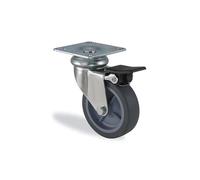 Roulette pivotante à frein - platine