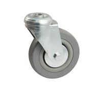Roulette pivotante à oeil - Roue Caoutchouc Ø 125 - Charge 100 kg - 5508125H
