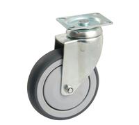 Roulette pivotante à platine rectangulaire AVL - Roue caoutchouc Ø 100 - Charge 45 kg - 550832O
