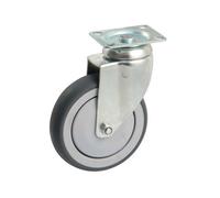 Roulette pivotante à platine rectangulaire AVL - Roue caoutchouc Ø 125 - Charge 100 kg - 550833O