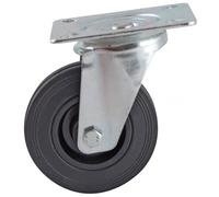 Roulette pivotante à platine rectangulaire AVL - Roue caoutchouc noir Ø 50 - Charge 50 kg - 508829A
