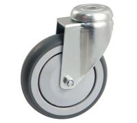 Roulette pivotante à platine ronde AVL - Roue caoutchouc Ø 100 - Charge 100 kg - 550882O