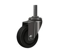 Roulette pivotante à tige filetée, M6/M8/M10, lot de 4 | Trois tailles de tige, compatibles douilles meubles, roues caoutchouc silencieuses, usage domestique(1.25 inch-M8x15mm)