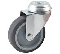 Roulette pivotante à trou central AVL - roue caoutchouc Ø 50 mm - alésage lisse - charge 50 kg - 552850L