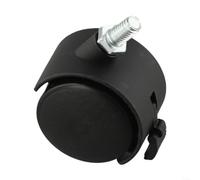 Roulette pivotante avec filetage M8, 40 x 30 mm, double rouleaux en nylon, capacité de charge de 50 kg, pièce de rechange silencieuse pour chaises de bureau et chariots industriels