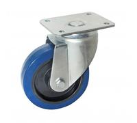 Roulette pivotante AVL - à platine - caoutchouc bleu - Ø125 - 527833O