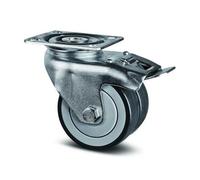 Roulette pivotante double galet - blocage total - platine - ø 75 mm - Agila Twin TENTE