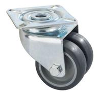 Roulette pivotante double galet polypro - fixation platine - ø50mm - Agila Twin TENTE