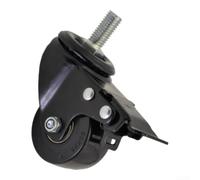 Roulette pivotante en métal 1,2" avec blocage de frein | Construction en métal robuste, verrouillage de frein sécurisé, support robuste, action de roulement fluide, finition noire