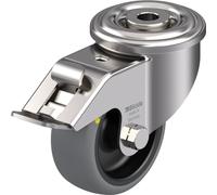 roulette pivotante/frein de 80 mm en acier inoxydable avec thermocouple conducteur d'électricité gris