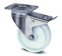 Roulette pivotante inox - blocage total - roue polyamide ø160 mm - platine - Alpha TENTE
