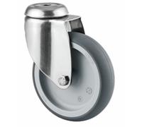 Roulette pivotante inox - fixation à œil - bandage caoutchouc - ø 50mm - Agila TENTE