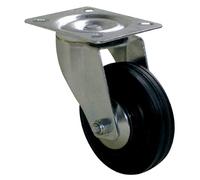 Roulette pivotante platine sans frein D.65 galet caoutchouc noir charge 65kg - GUITEL HERVIEU - 700108