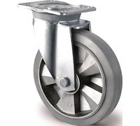 Roulette pivotante pour charges lourdes - Roue de 125 mm, capacité de charge 300 kg, roulette pivotante à bandage en caoutchouc élastique 135 mm x 110 mm