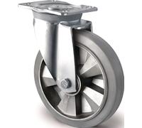 Roulette pivotante pour charges lourdes - Roue de 160 mm, capacité de charge 400 kg, roulette pivotante avec bandage en caoutchouc élastique de 135 mm et 110 mm