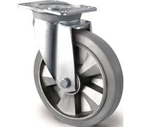 Roulette pivotante pour charges lourdes - Roue de 200 mm, capacité de charge 500 kg, roulette pivotante avec bandage en caoutchouc élastique 135 mm x 110 mm